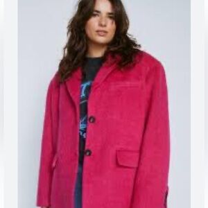 NWOT Nasty Gal Premium Wool Fuchsia Blazer Jacket